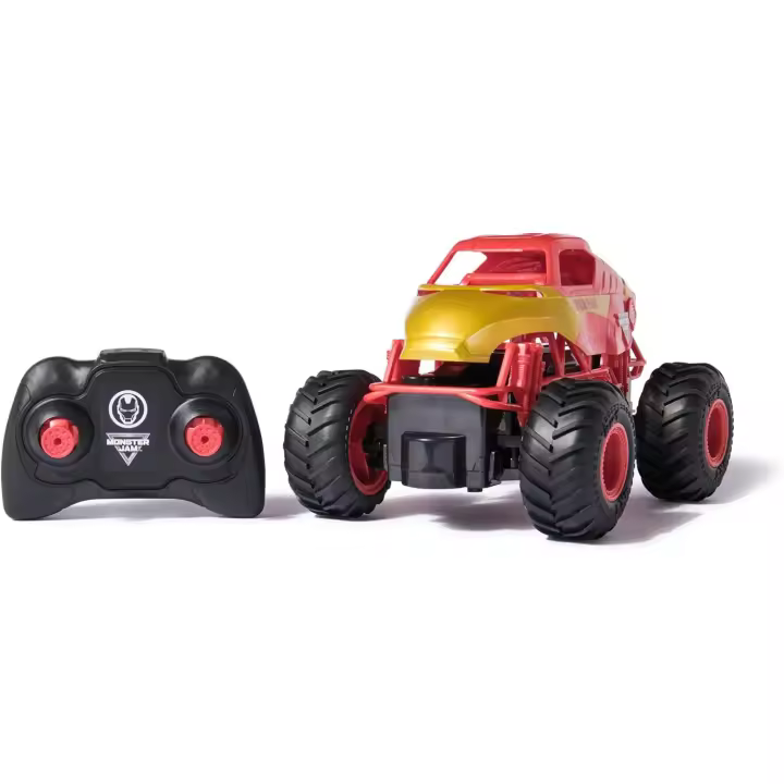 SPIN MASTER - MONSTER JAM - Coche Teledirigido Monster Truck Marvel Iron Man, Escala 1:24 - 6069959 - Coches para Niños - Juegos Infantiles - Juguetes Niños +3 Años - 1