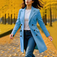 Nueva Chaqueta De Mujer De Invierno Con Manga Larga Y Cuello En V A-line Fashion Chaqueta De Trench Para Otoño Y Invierno - details 33