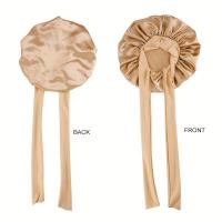 Bonnets De Satén Suave Para Mujer Color Sólido Elástico Sombreros De Baño Para Cabello Natural Y Enredado Lavables En Máquina - details 0