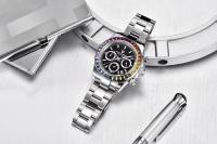 Reloj De Cuarzo Para Hombre PAGANI DESIGN 2025 Con Bisel Arco Iris Multifuncional Vidrio De Zafiro Resistentes Al Agua Y Al Choque VK63 - details 9