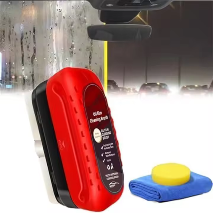 Limpiador de vidrios Invisposture: tabla de limpieza para parabrisas, cepillo para limpiar la película de aceite automotriz para ventanas de todo tipo de vehículos (1 unidad) - 1