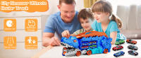 Nuevos Juguetes De Dinosaurios Transportistas Con Carril Deslizante Cuatro Buggy De Aleación Transformables Track Plegable Tyrannosaurus Regalos Para Niños - details 0
