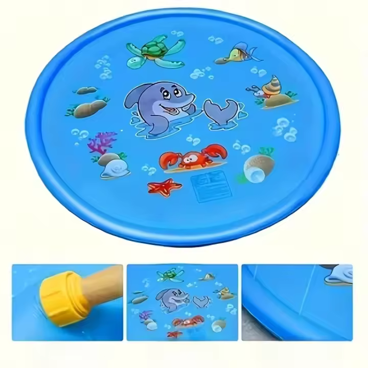 Alfombra De Juego Para Niños 100cm Inflable Sprinkler De Agua Para Playa Juguete De Jardín Piscina Infantil Alfombra De Baño - 1