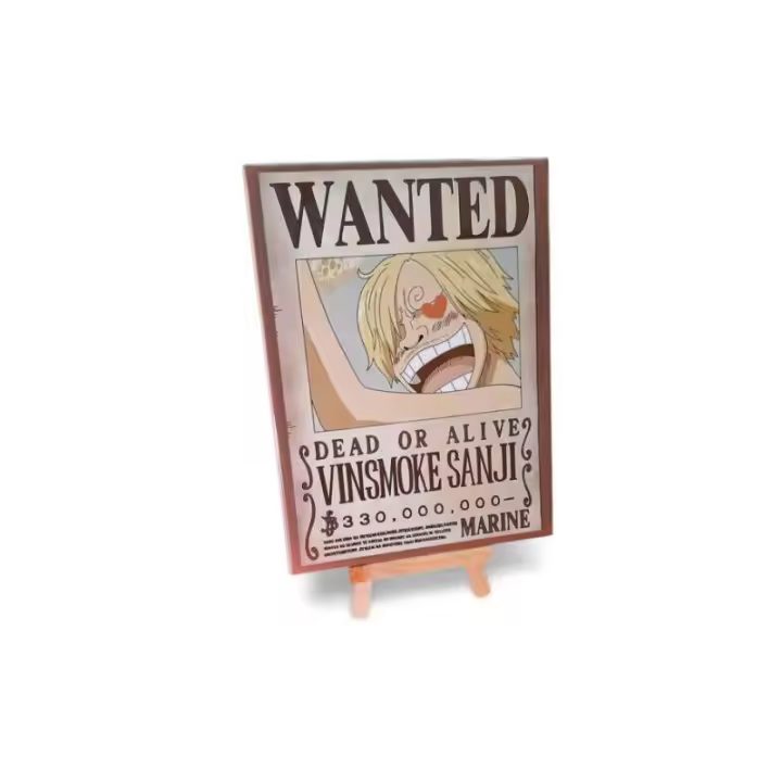 Cartel Poster Azulejo Wanted Vinsmoke Sanji One Piece Cerámico 15x20 cm Stamina Tripode No Incluido - 1