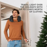 Funda de almohada de viaje rellenable para el cuello, funda de almohada portátil, bolsa de almacenamiento, cojín de avión, almohada de viaje con relleno automático - details 2