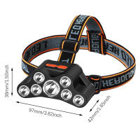 Luz De Noche Super Brillante USB LED Para Casco RecargableLinterna De Trabajo Para Pesca Y Aventuras Al Aire Libre Luz Frontal Impermeable Con 7 LEDs Fuente De Luz LED ABS - details 3