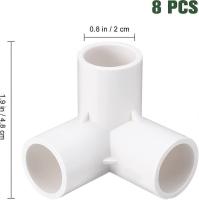 Conector de montaje de PVC de 3 vías Codo 20mm Codo Muebles Grado Conector de tubería Juntas de tubería de agua Outlet Tee Para Diy Estante de PVC Soporte de jardín Blanco 8 Unids - details 0