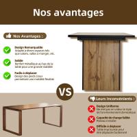 Conjunto de Mesa y Silla de Madera, Diseño único con sillas de Trinquete, Cojines envuelve en Cuero de PU, Muebles para el hogar elegantes y Sencillos - details 4