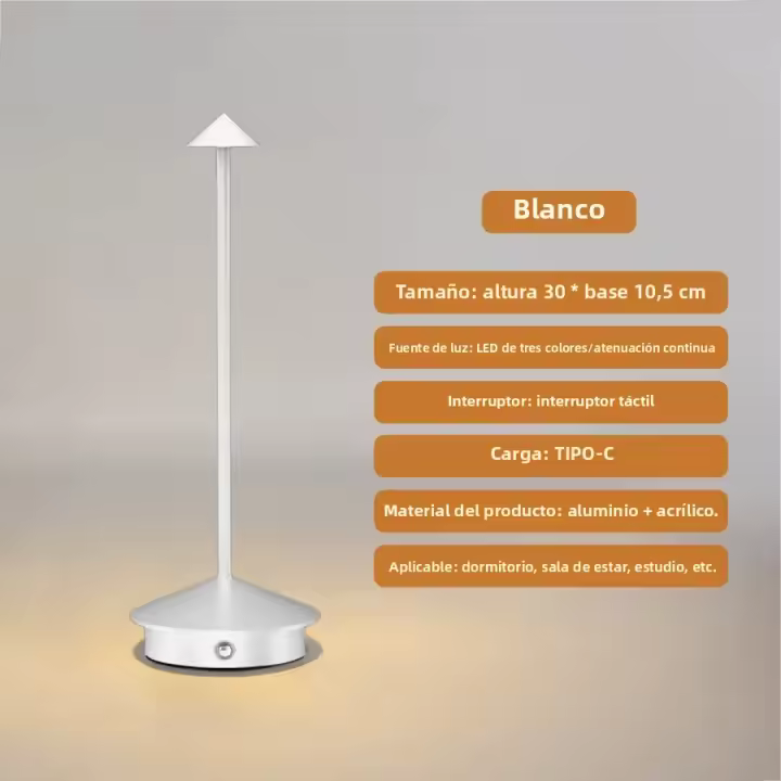 Lámpara De Mesa Inalámbrica Recargable LED Táctil Portátil Luz Nocturna Dimmer Para Sala De Estar Restaurante Bar Baile Pareja Cena - 1