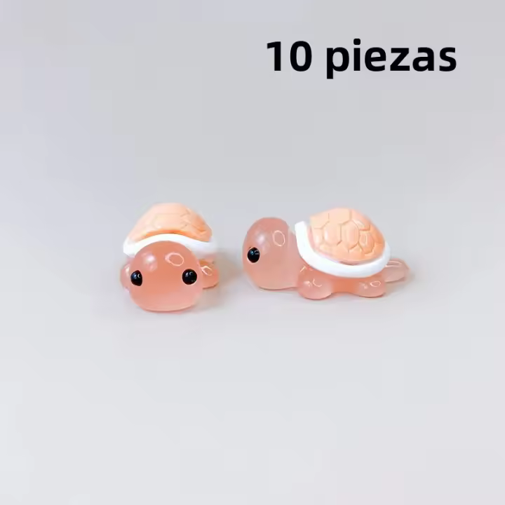 10Pcs Figuras De Tortugas Miniatura Luminosas Para Decoración De Hogar Y Jardín Accesorios De Paisaje Micro Regalos De Artesanía - 1