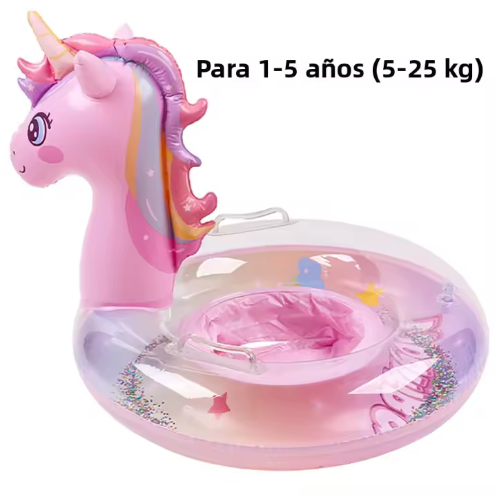 Flotador De Piscina Para Niños Unicornio Inflable Para Natación Edad 3-8 Años Anillo De Natación Flotadores Inflables De Animales Y Naturaleza - 1