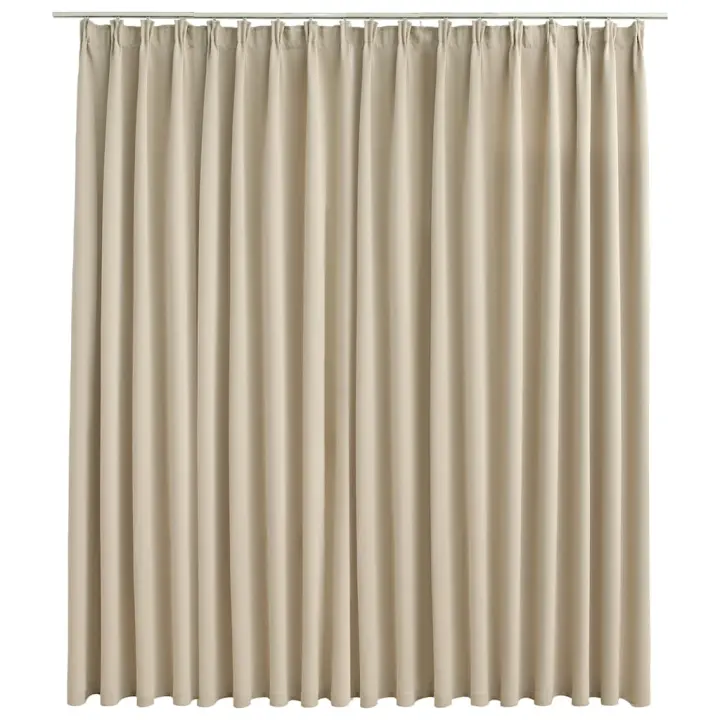 Cortina opaca con ganchos beige 290x245 cm - 1