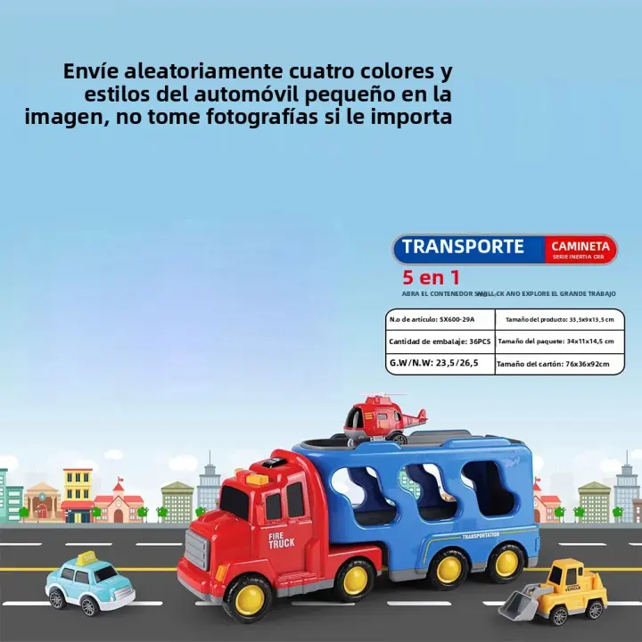 Vehículo De Transporte Con Luz Y Música Para Juguetes De Ingeniería De Protección Contra Incendios De Dos Capas Grande Para Niños - 1