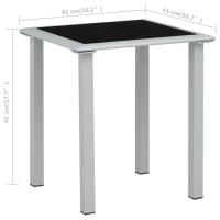 vidaXL Mesa de jardín acero y vidrio negro y plateado 41x41x45 cm - details 3