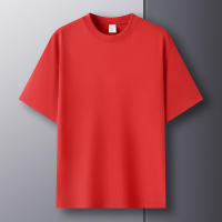 Camiseta De Algodón Puro 100% Para Hombre Manga Corta Verano Moda Casual Color Sólido Cuello Redondo Top Amplio Para Pareja - details 34