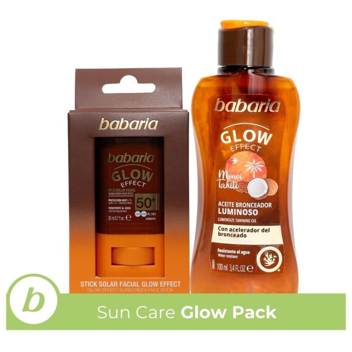 Babaria - Stick Solar Facial 50 Glow + Autobronceador Corporal Formato Viaje | Crema Solar En Stick Barra Cara |… — oferta en Miravia