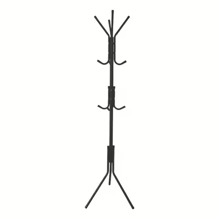 Soporte de 172 cm de altura, 12 ganchos para colgar sombreros, chaquetas, bolsos, para entrada, pasillo, perchero y sombrero, en dos colores. fácil - 1