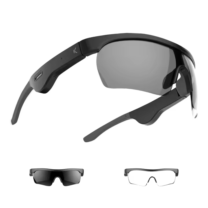 Gafas inteligentes KSIX Phoenix, Música + Dual Mic para llamadas, Táctil, Auton 6,5h, Prot UV400, 2 lentes, impermeables IPX5 - 1