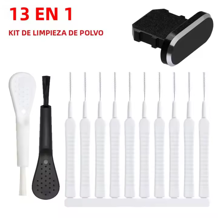 Kit De Limpieza Para Puerto De Carga De Móvil Con Cepillo Antipolvo Universal Para iPhone Samsung Xiaomi - Plug De Protección Y Limpieza - 1