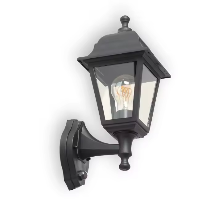 Ledkia Lámpara de Pared Exterior PC y Cristal Black Sennen Negro - 1