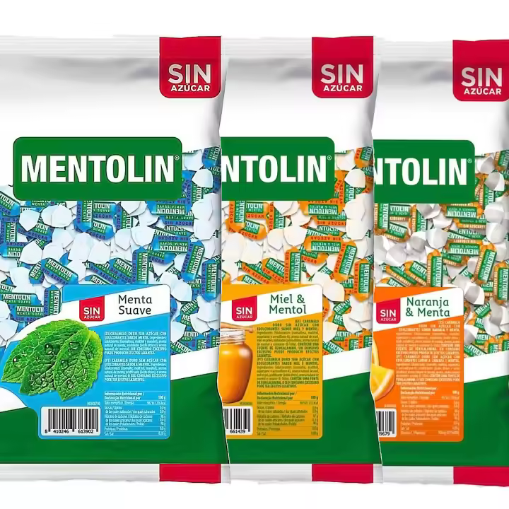 MENTOLIN PACK 3 Kg caramelos sin azúcar garganta Menta Suave & Miel Mentol & Naranja - 1