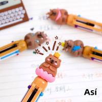 Bolígrafo De Bola Multicolor De Capybara Cartoon Recargable 6/4 Colores Estudiantes Suministros De Papelería Plástico - details 5