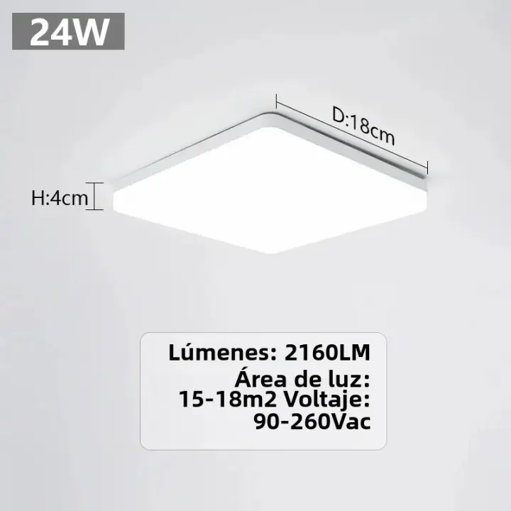 Lámpara De Techo LED Cuadrada Moderna Y Sencilla 24W 36W 48W 90-260V Ahorro De Energía Para Habitación Hogar Iluminación - 1