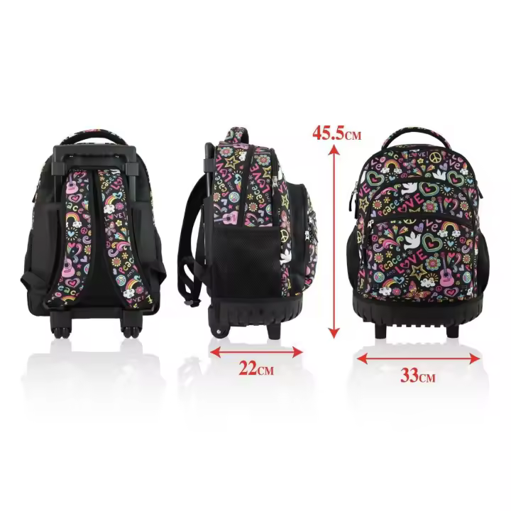 Mochila Escolar con Ruedas para Niños y Niñas, Carro para Mochila Escolar Convertible para Colgar de la Espalda - 1