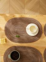 Juego De 4 Tapetes De Mesa Oval De Algodón Tejidos a Mano Antideslizantes Para Comedor Cocina Lavables Estilo Japonés - details 6