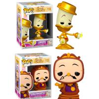 Funko PAck 2 Funkos Lumiere Cogsworth Ding Dong Din Don Bella y Bestia Belle Beast 1133 1136     Disney Funko Pop Vinyl - details 0