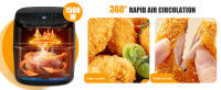 Combo Freidora de Aire 1500W 4L + 2 Pulverizadores Aceite Spray Cristal, 8 Programas, Pantalla LED, BPA-Free, AIGOSTAR - details 6
