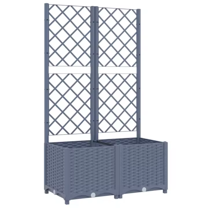 vidaXL Jardinera con enrejado PP 80x40x136 cm Color Gris oscuro,  Marrón,  Negro y mas - 1