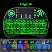 Teclado Inalámbrico Mini Con Ratón Air Mouse 2.4G Backlit Para Android TV Box PC I8 Soporte Para Inglés Ruso Francés Español Portugués Árabe - details 1
