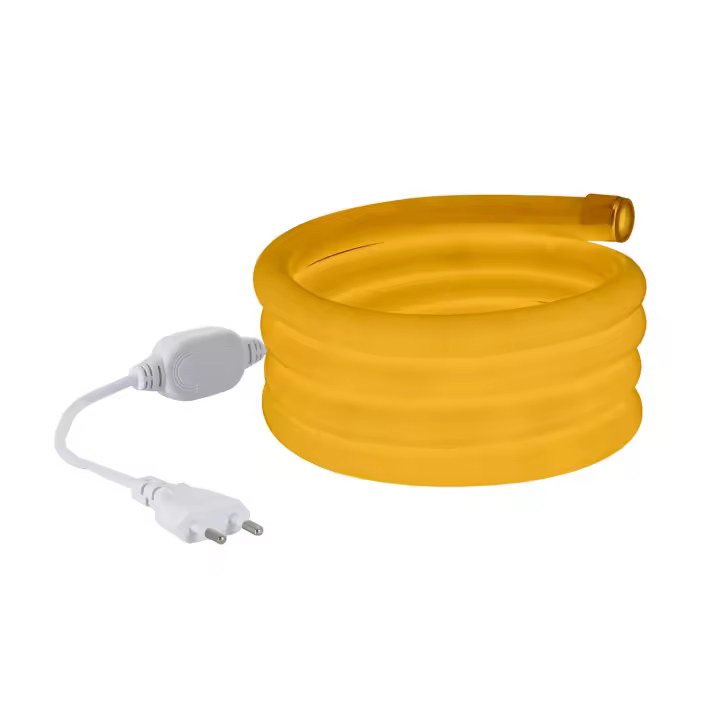 Ledkia Tira Neón LED Regulable 220V AC 120 LED/m Circular 360 Amarillo IP67 a Medida Corte cada 100 cm - 1