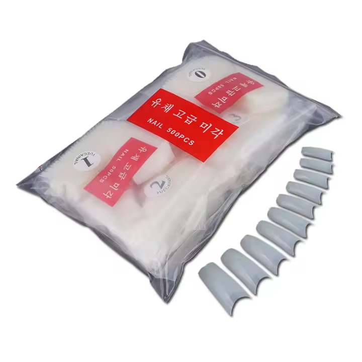 500Pcs Uñas Postizas Estilo Francés Para Decoración De Uñas Artificiales Herramientas De Manicura Bebé Uñas Postizas Naturales Tamaño M - 1