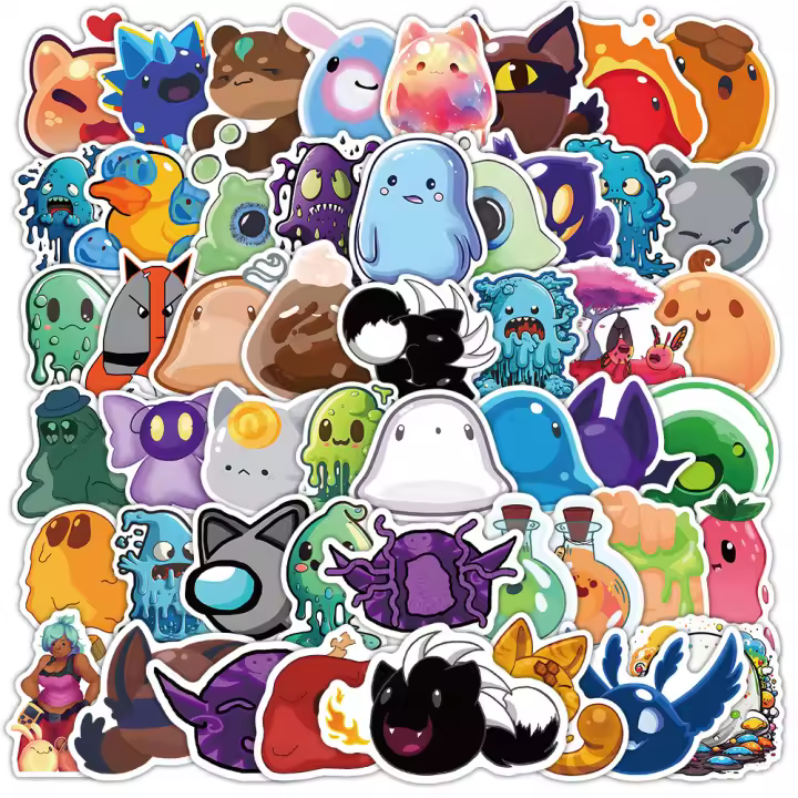 Pegatinas De Juego De Dibujos Animados Slime Rancher Pack De 10/30/53 Pcs Para Laptop Luggage Refrigerador Impermeables Y Duraderas - 1