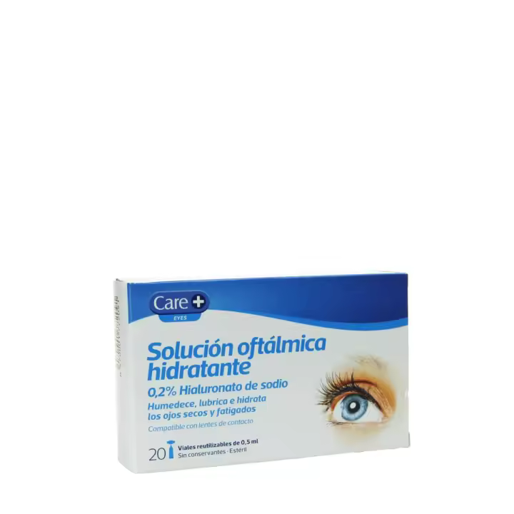 Care+ solución oftalmológica 0.2% hialuronato de sodio 20 viales de 0.5 ml - 1