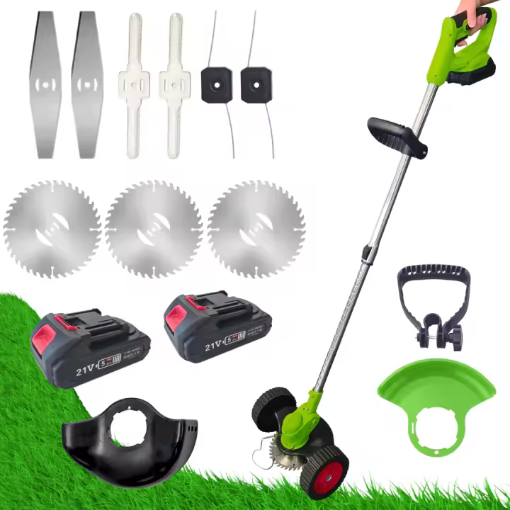 ROTORAZER 8 IN 1 Desbrozadora Eléctrica, 2 Baterías 21V, Cortabordes, Podadora, Corta césped, Varios Accesorios, Cabezal pivotante 90º - 1