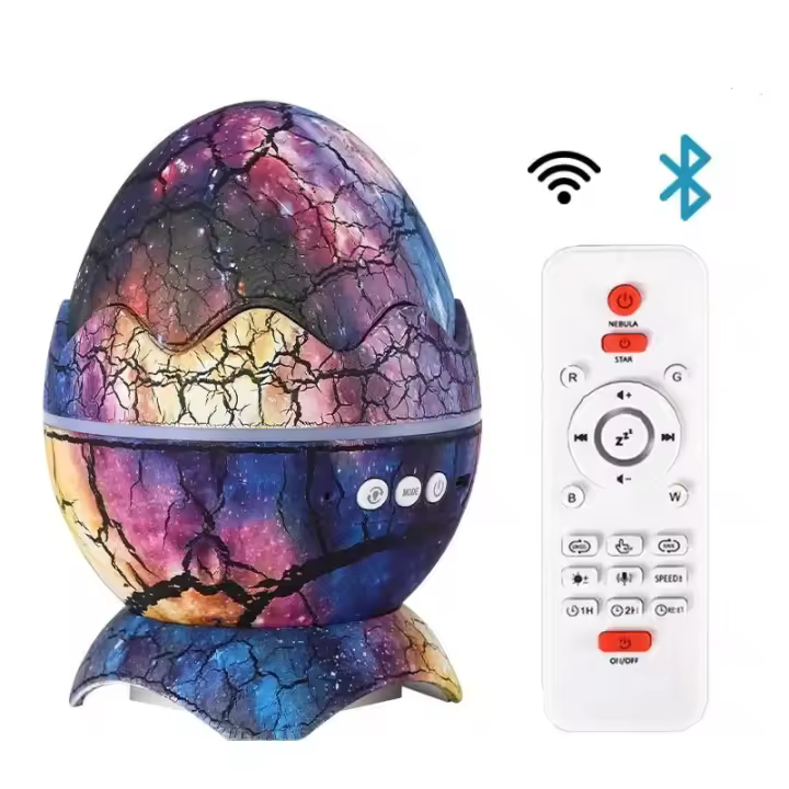 Proyector De Galaxia Con Huevo De Dinosaurio Y Control Remoto Altavoz Bluetooth Luz Nocturna LED Proyección Estelar Regalo Para Niños - 1