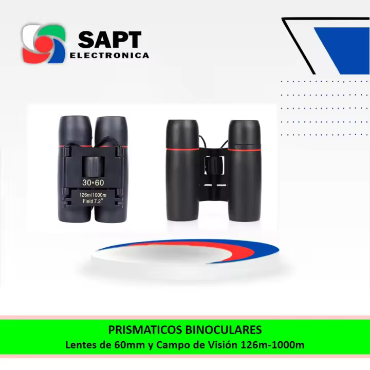 SAPT Prismaticos Binoculares Portátiles – Campo de Visión 126m-1000m (7.2°) – Compactos y Ligeros – Óptica de Alta Definición – Ideales para Viajes, Senderismo y Observación al Aire Libre - 1