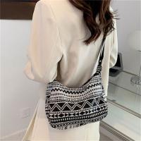 Bolso De Hombro Para Mujer Estilo Bohemio Sencillo Con Cierre De Cremallera En Lona De Algodón Pequeño Tote Bolso De Playa Tejido 2023 - details 1