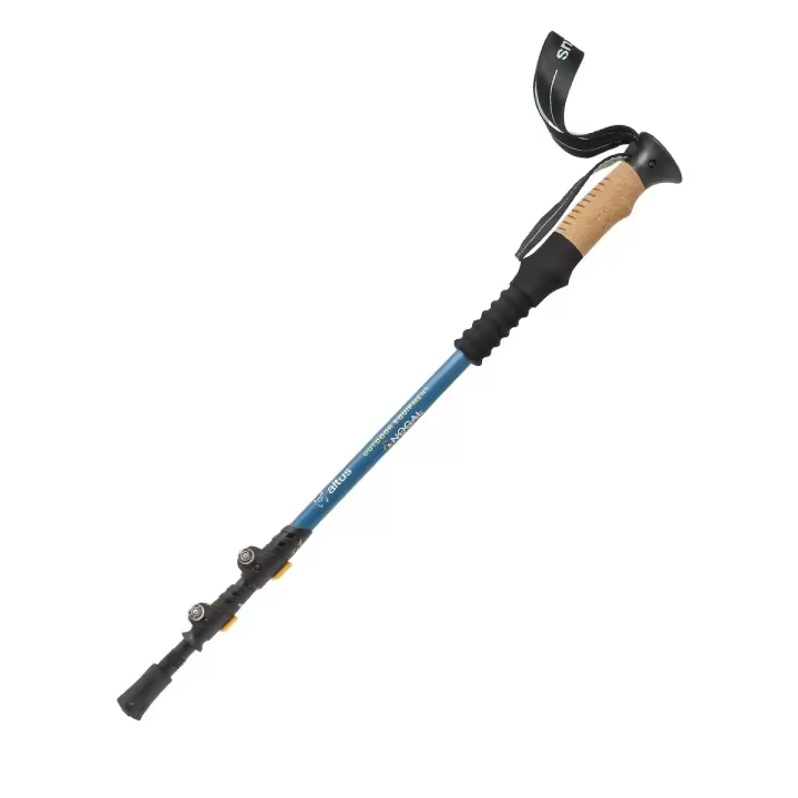 NOGAL  Altus  Bastones telecópicos  Bastones de trekking  3 tramos regulables  Par de bastones  Puna de Widia  Aluminio  Ocean  Adulto  Unisex - 1