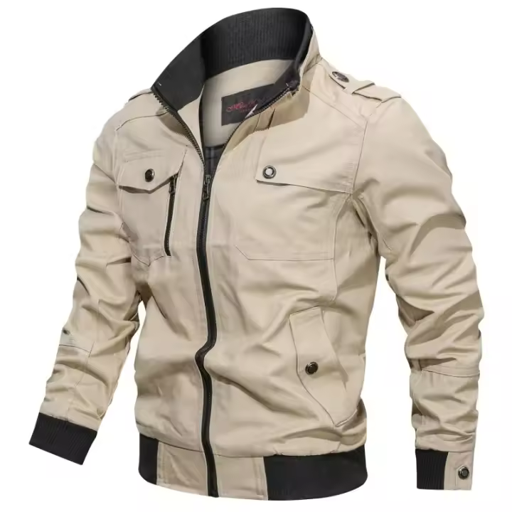 Chaqueta De Hombre TRAF 2024 Estilo Casual Con Capucha Ergonómica Impermeable Cuello Erguido Para Primavera Y Otoño - 1