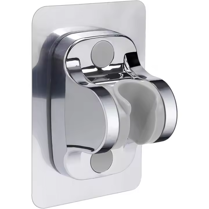 Soporte de ducha autoadhesivo NearMoon - Soporte de ducha de mano ajustable, sin taladro, para montaje en pared, resistente al agua (1 unidad, acabado cromado) - 1