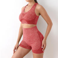 Conjunto De Yoga Para Mujer 2PCS Sin Costuras Top De Manga Larga Y Leggings De Cintura Alta Deporte Fitness Gimnasio Ropa Deportiva Transpirable Y Cómoda - details 12