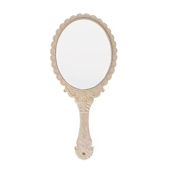 Espejo De Maquillaje Portátil Vintage 1Pcs Oval round Noble Restauración Moda Antigua Herramienta De Belleza Para Viajes - 1