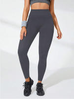 Leggings De Yoga Sin Costuras Para Mujer High-Waisted Levantamiento De Glúteos Para Correr Y Gimnasio Activewear Tights Slim De Longitud De Pies - details 5