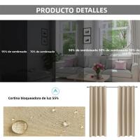 Cortinas De Patio Grande Impermeables Para Exteriores Bloqueo De Sol Jardín Cortinas Térmicas Gruesas Para Gazebo Pergola Ventanas Modernas De Polyester Algodón - details 11