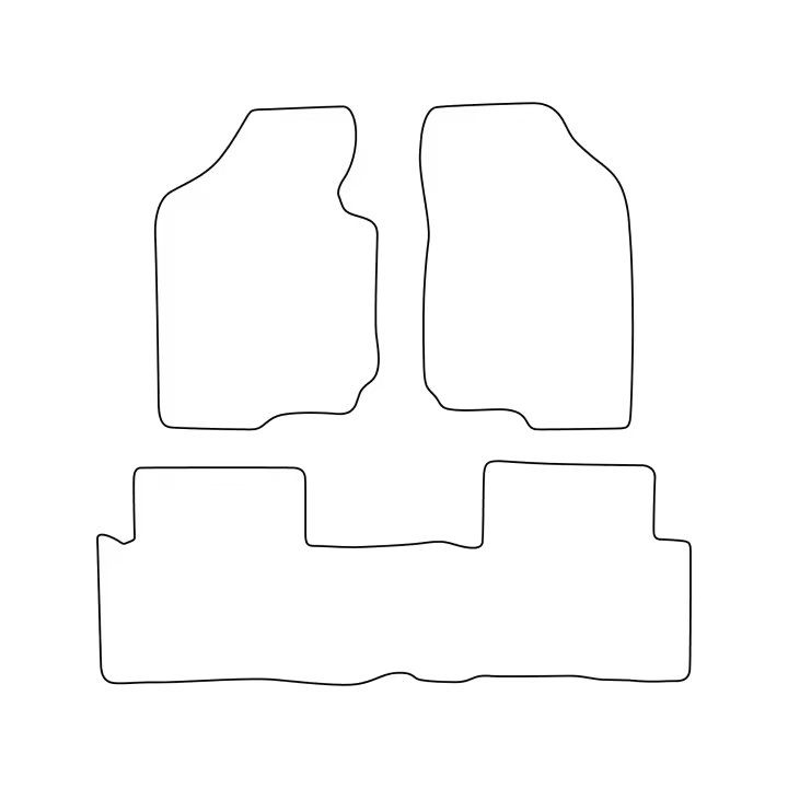 Juego de alfombrillas de terciopelo para Kia Carens III 5 plazas 2006-2012 - acabado negro - 1