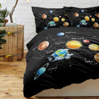 Juego De Cama Galaxia Planetario 3 Piezas Cubierta De Edredón Tema Astronómico Para Adolescentes Poliéster Moderno Para Todas Las Estaciones - details 4